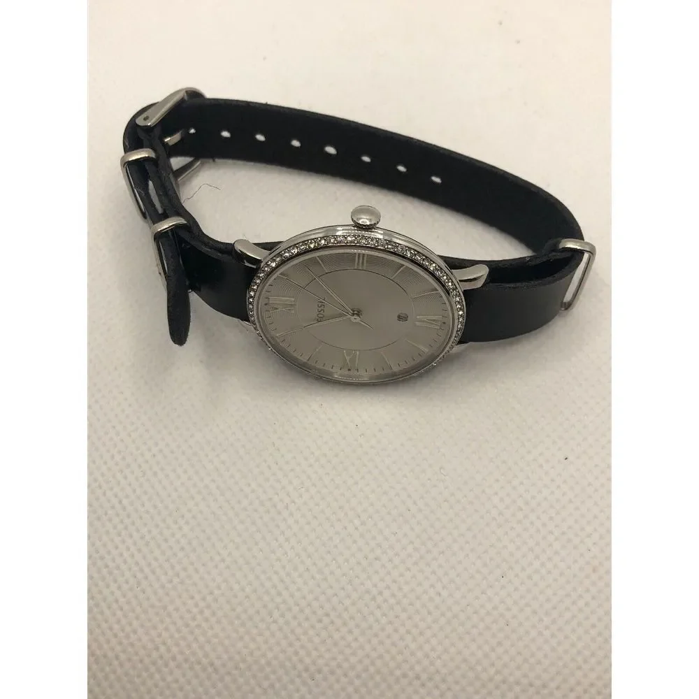 Fossil ES3545 Women Leather Analog Silver Dial Quartz Watch W/ Custom Band LP239